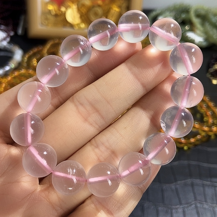 水晶手链未镶嵌粉晶12