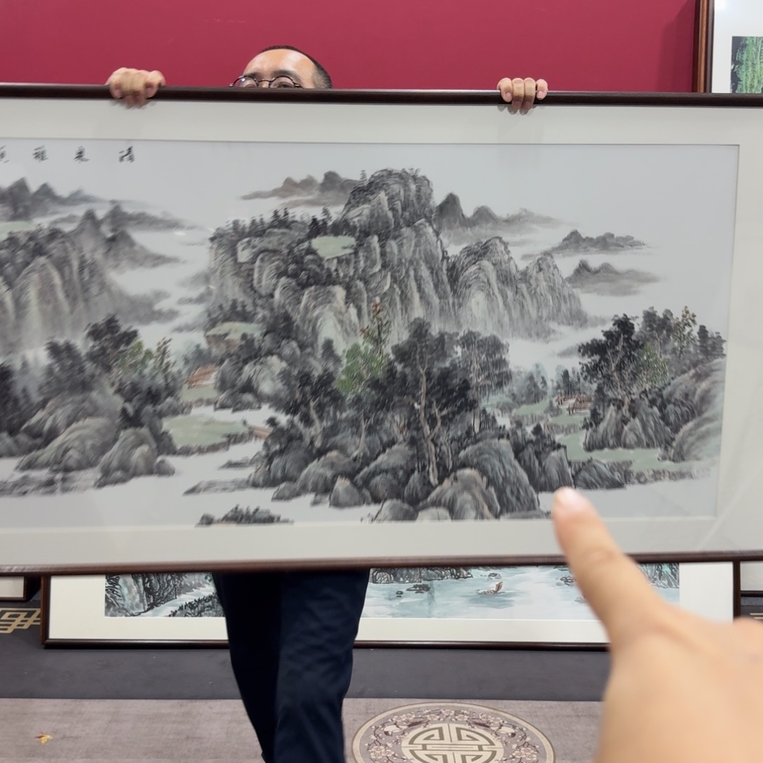国画手绘作品带框210/80