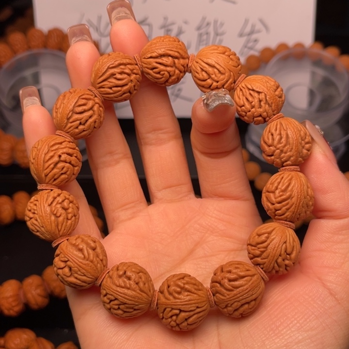 桃核手串17尺寸精品绣球（13号链接）