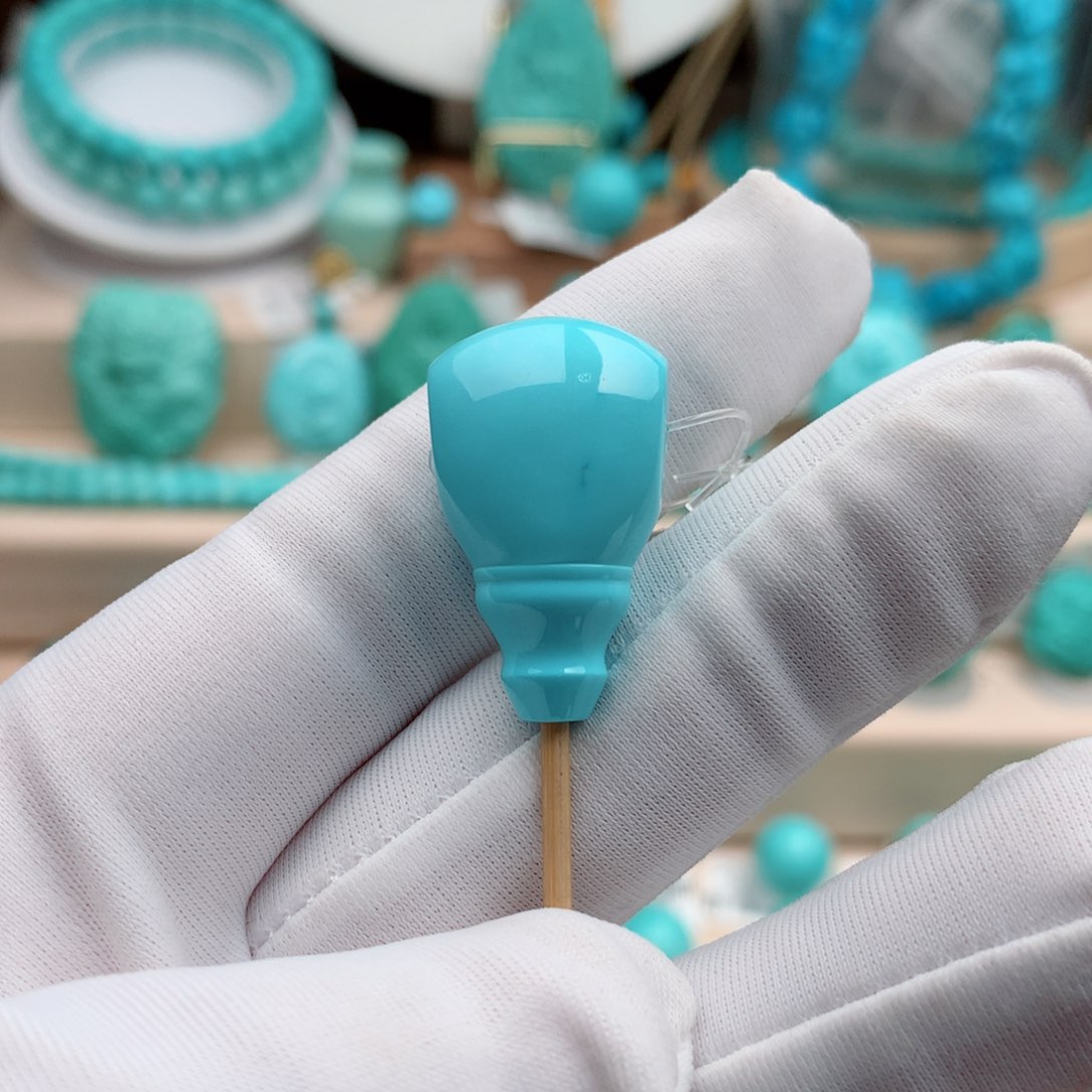 绿松石珠宝奇石未镶嵌15mm