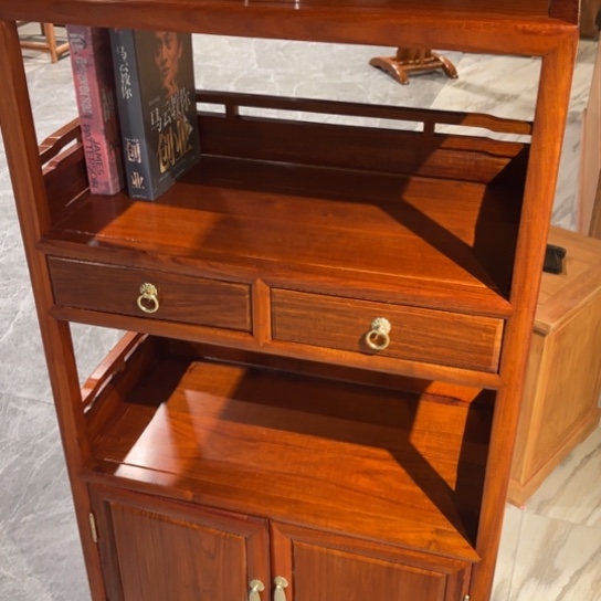 紫檀木类家具平*.缅花层架