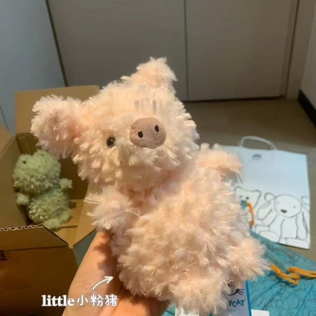 卡通新款卷毛小粉猪玩偶毛绒挂件