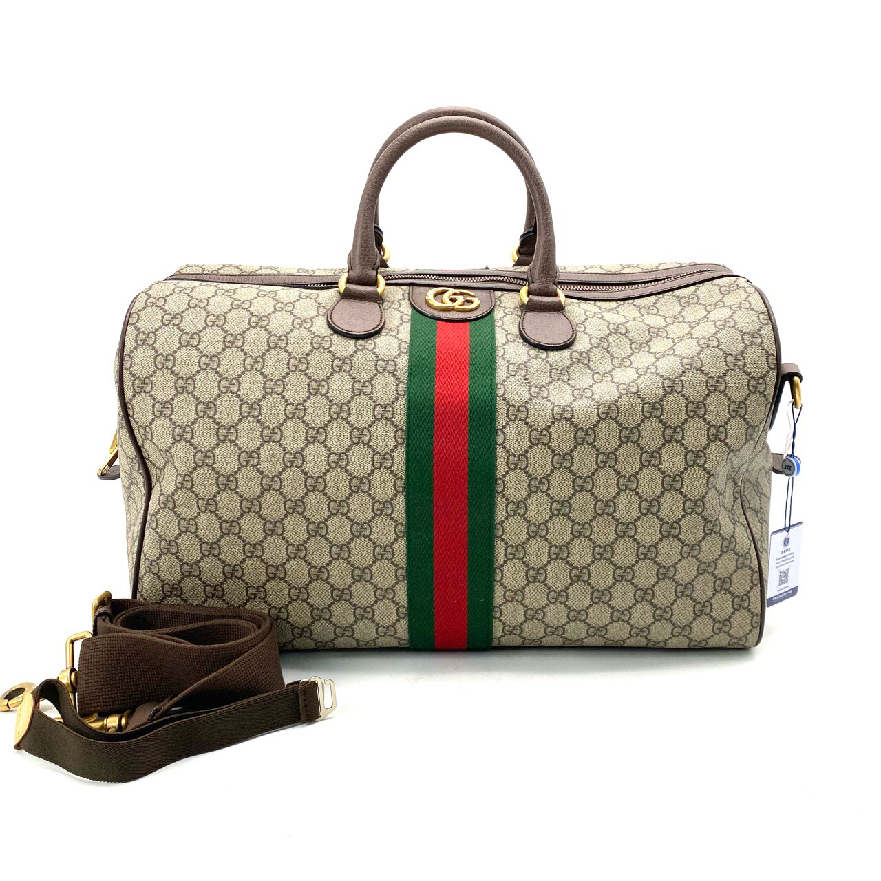 95新 GUCCI/古驰 98新经典老花Ophidia45旅行袋 尺寸45/27奢侈