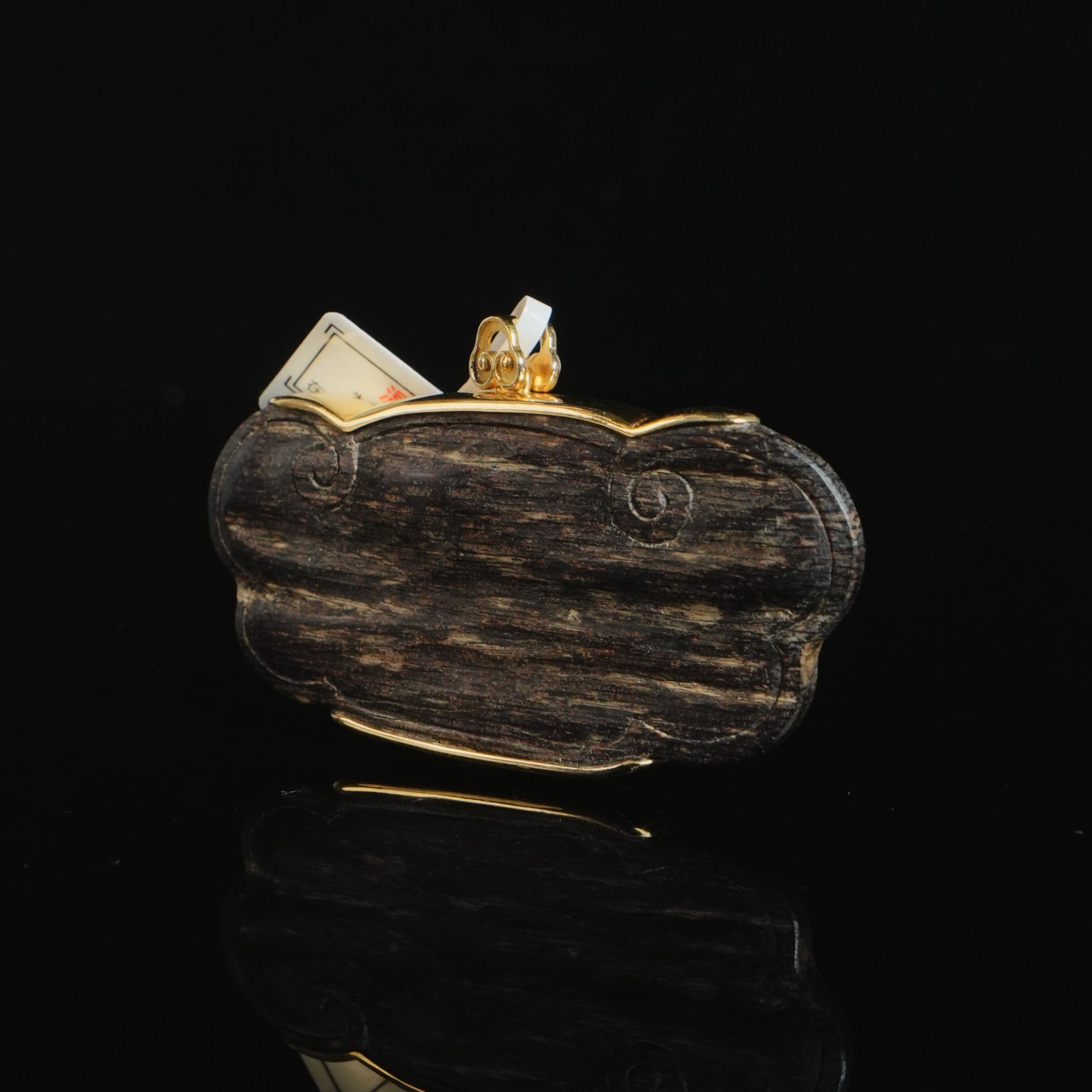 DY-C1474 越南芽庄黑棋沉水平安锁 2.7x5.5x0.8cm 9.2g