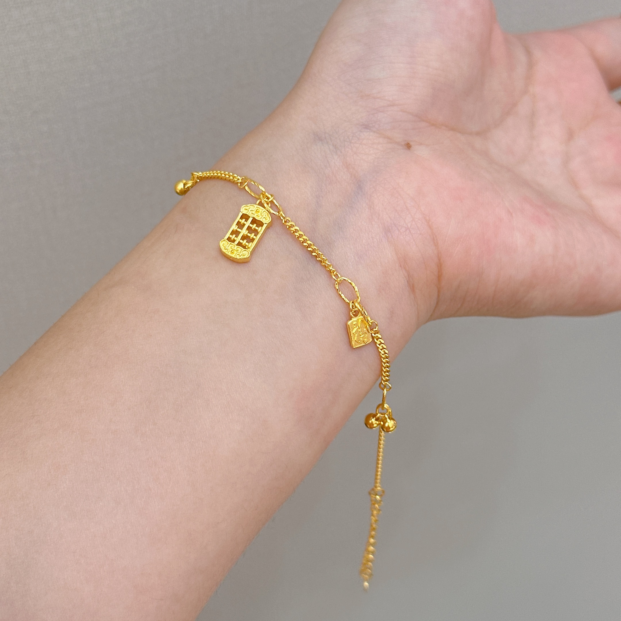 不支持七天无理由【算盘小福牌黄金手链】足金999手链多样性发一