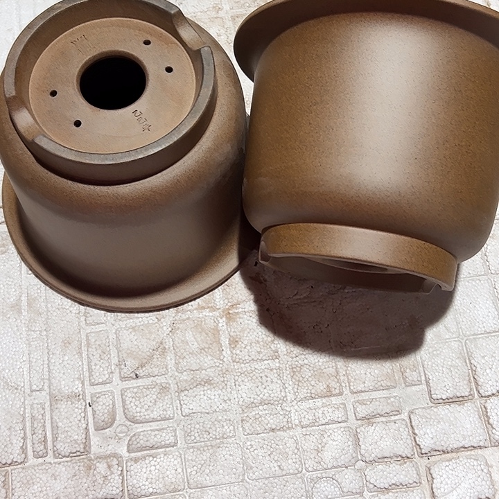 鸭***1紫砂花盆柴烧仿古带口线金钟两个