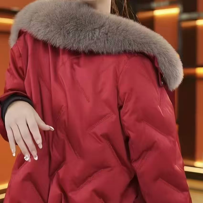 【送运费险】杭州原版正品2025冬季新款气质显瘦高端红色羽绒服