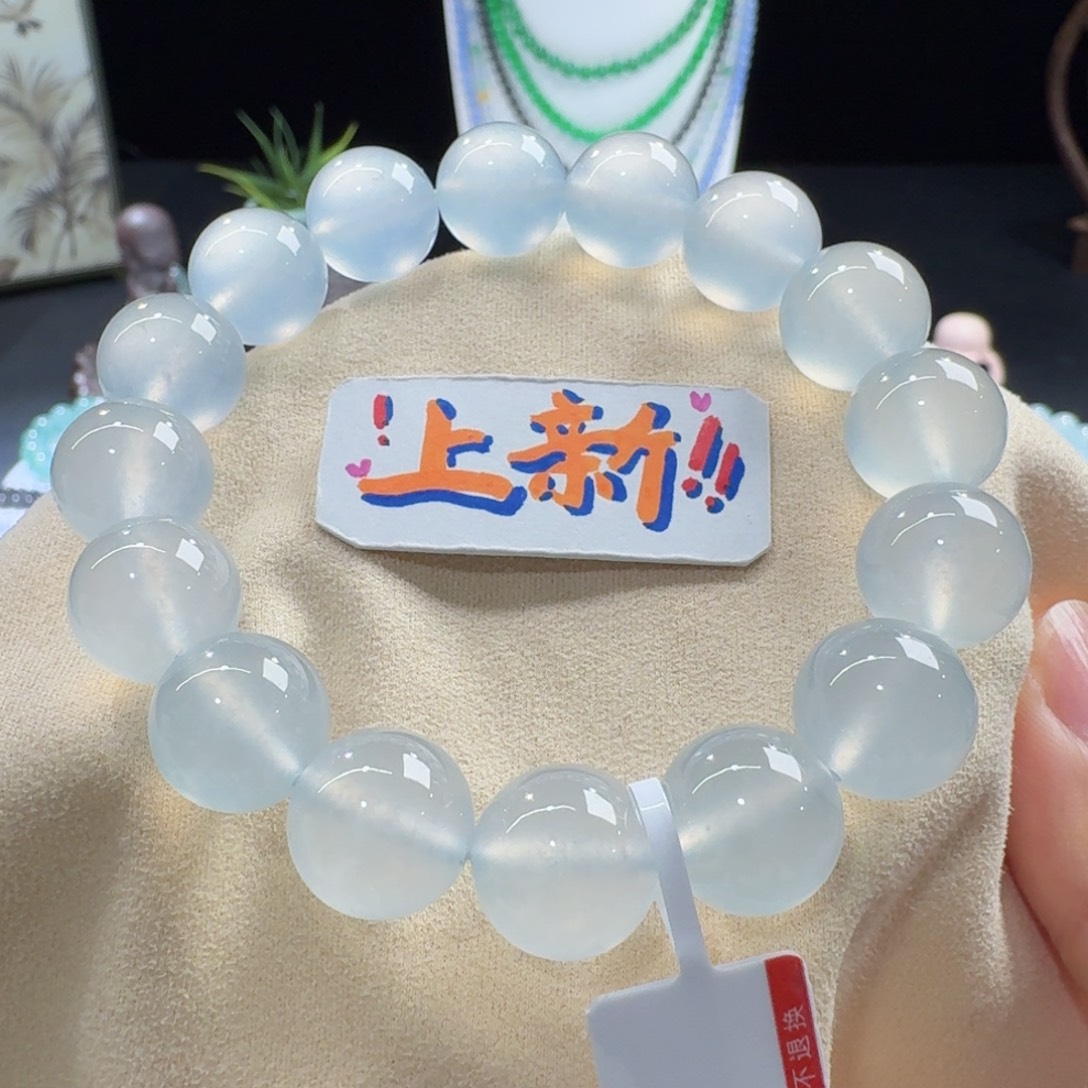 翡翠未镶嵌手链力力力力力推！炸光蓝钢单圈13mm