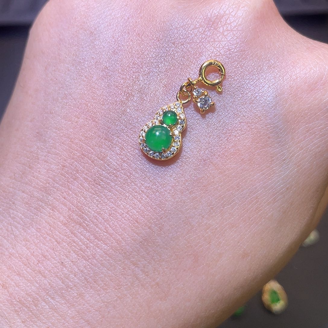 翡翠银S925镶嵌吊坠(不含链)