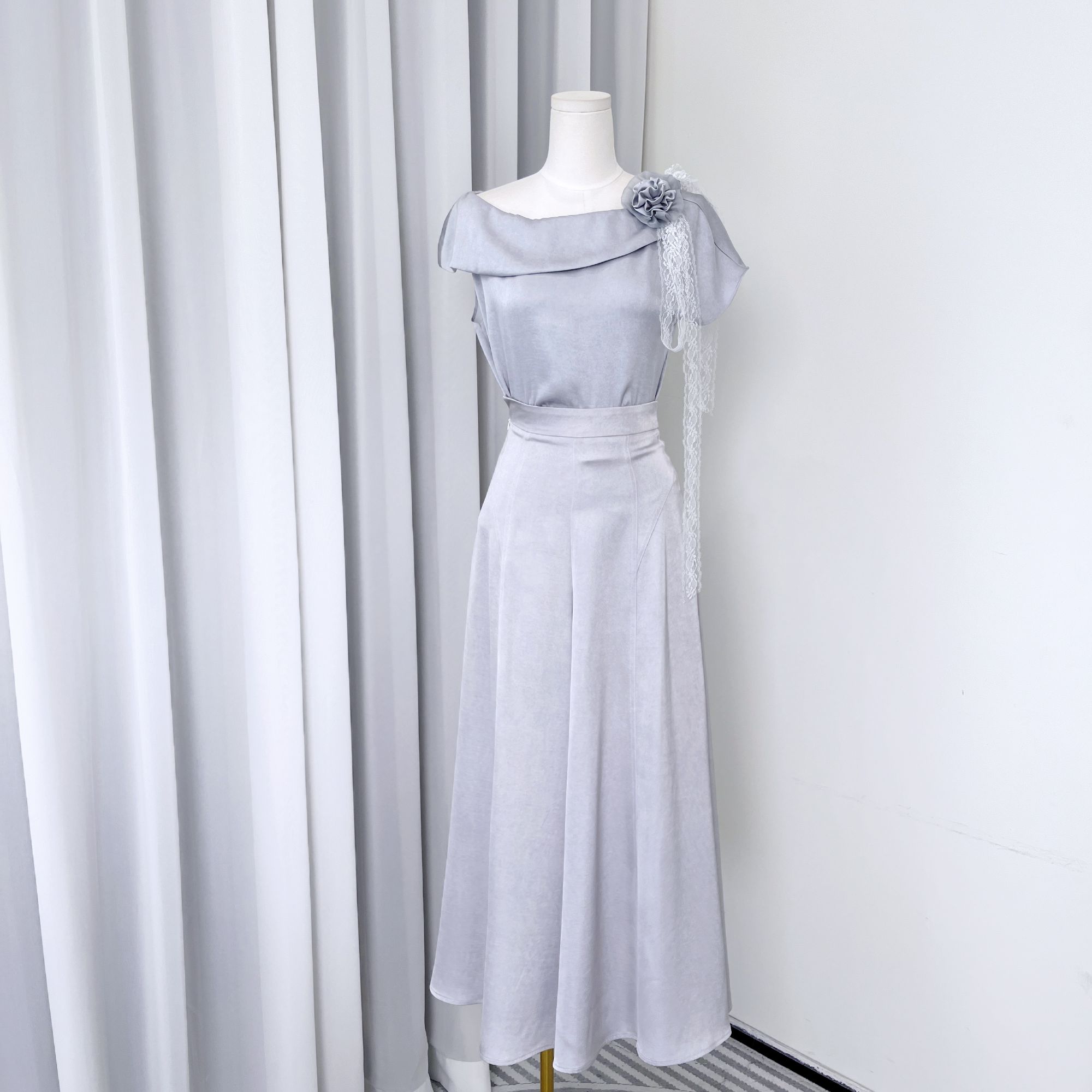 拉夏贝尔2025年夏季新款休闲百搭气质长袖上衣+半身裙 13106 JCK