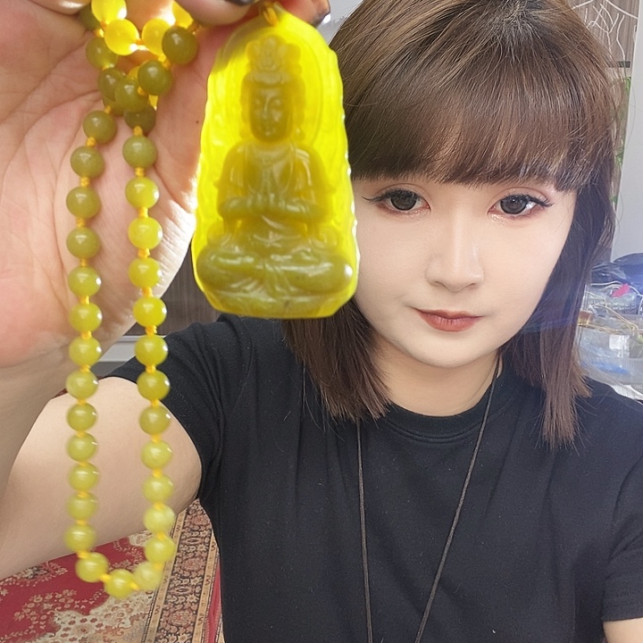 岫玉未镶嵌颈饰黄金玉