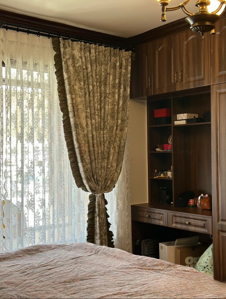 迷雾森林法式美式中古高克重高端雪尼尔提花客厅卧室窗帘2025新款