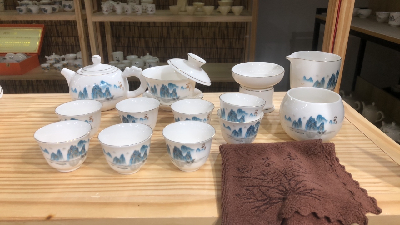 江湖羊脂玉瓷茶具套组15件套安全包装有茶巾