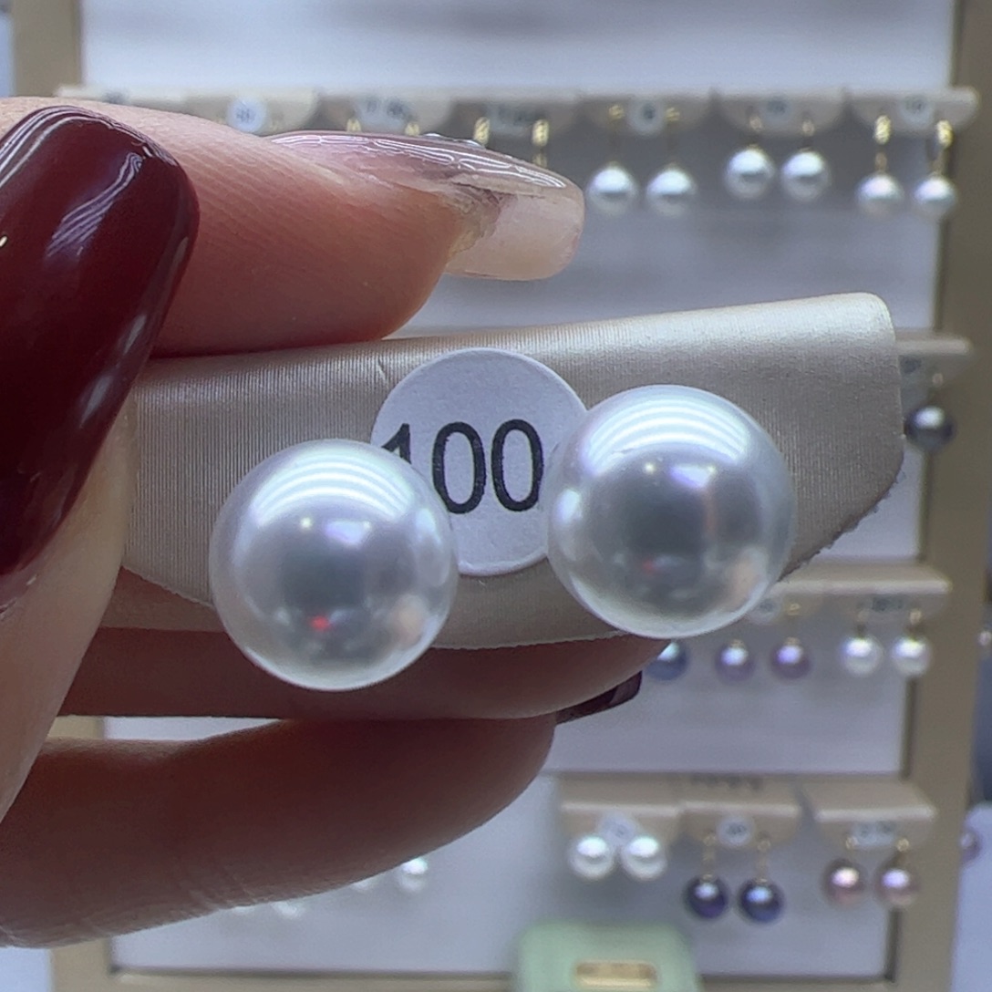 淡水珍珠耳饰18K金镶嵌