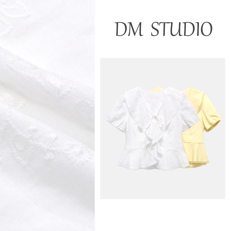 【初遇佳人】蛋妹大码女装微胖夏季复古风多层荷叶边上衣DM29681