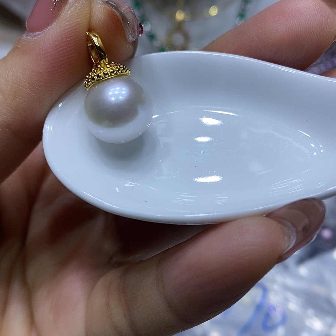 淡水珍珠吊坠银S925镶嵌