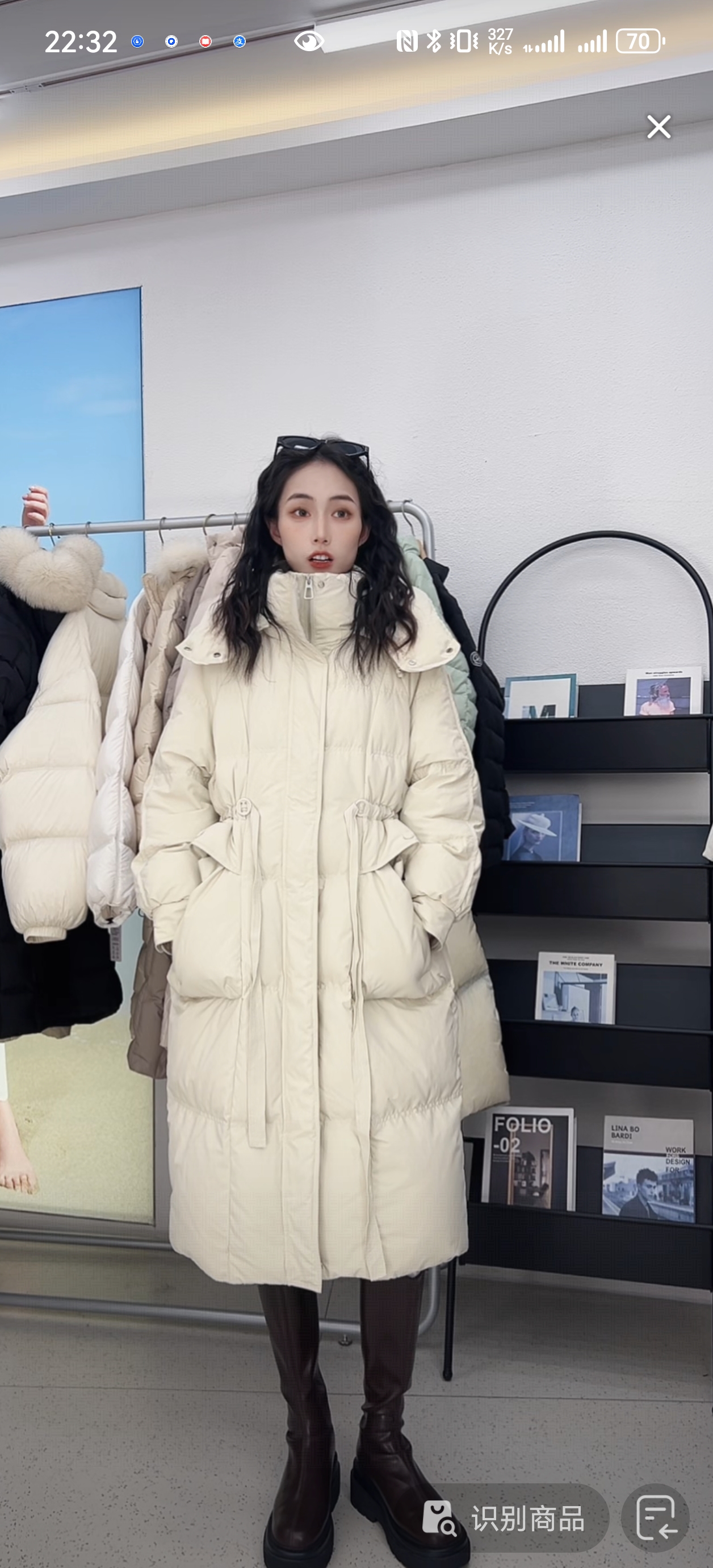 LOUZING白鸭绒羽绒服女冬季2025年23D1920030非朵以