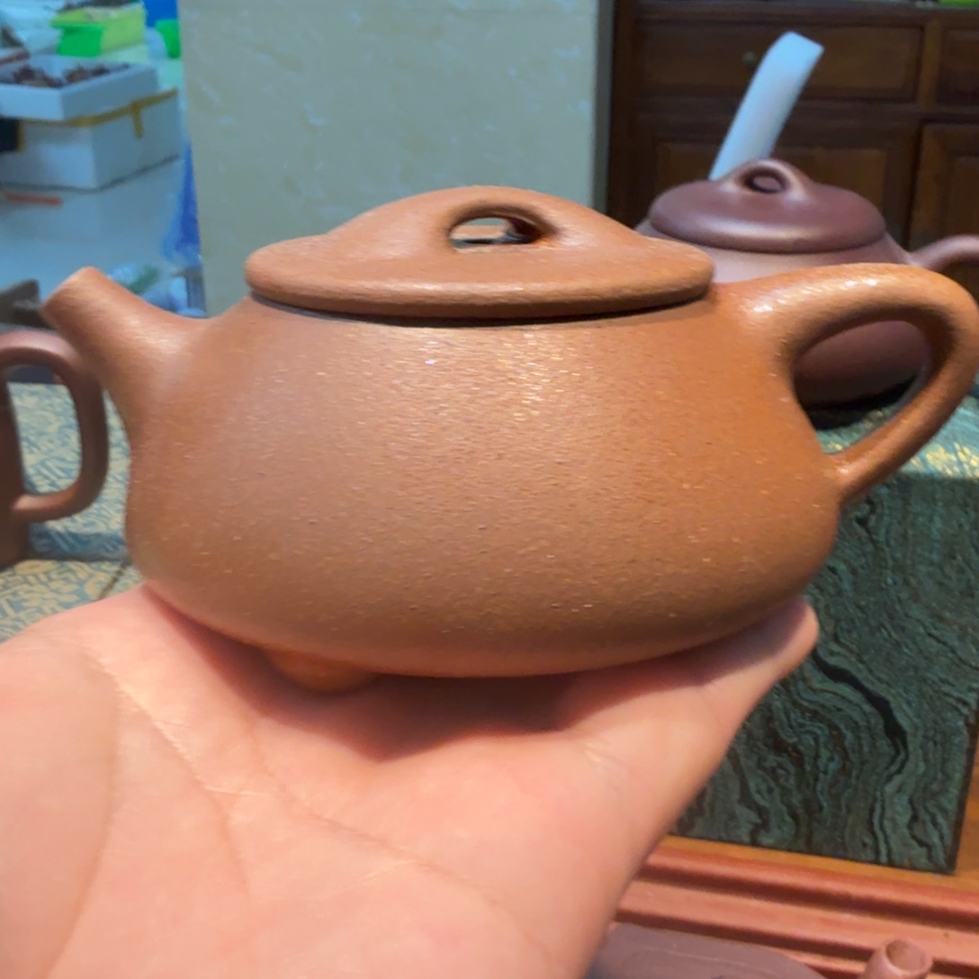 紫砂茶杯柴烧大石瓢220