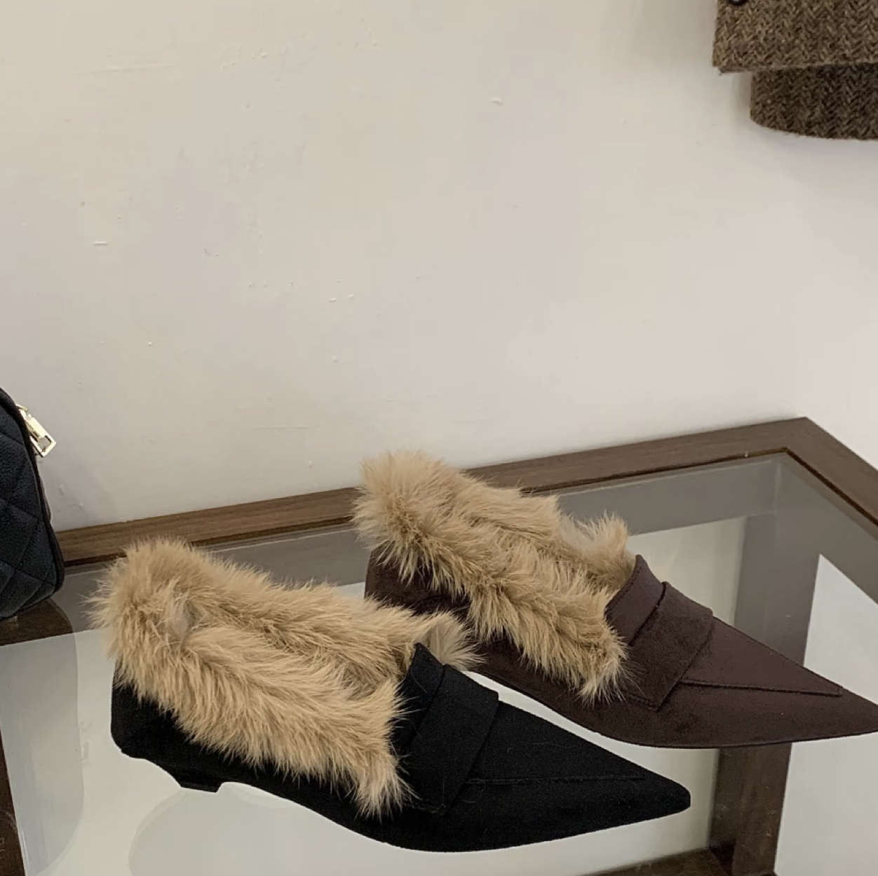 G5-37 韩系加绒毛毛鞋秋冬百搭低跟软底ins时尚舒适单鞋