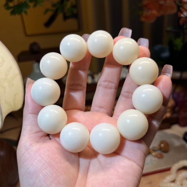 天然菩提根大卡2.0+ 羊脂白单圈手串