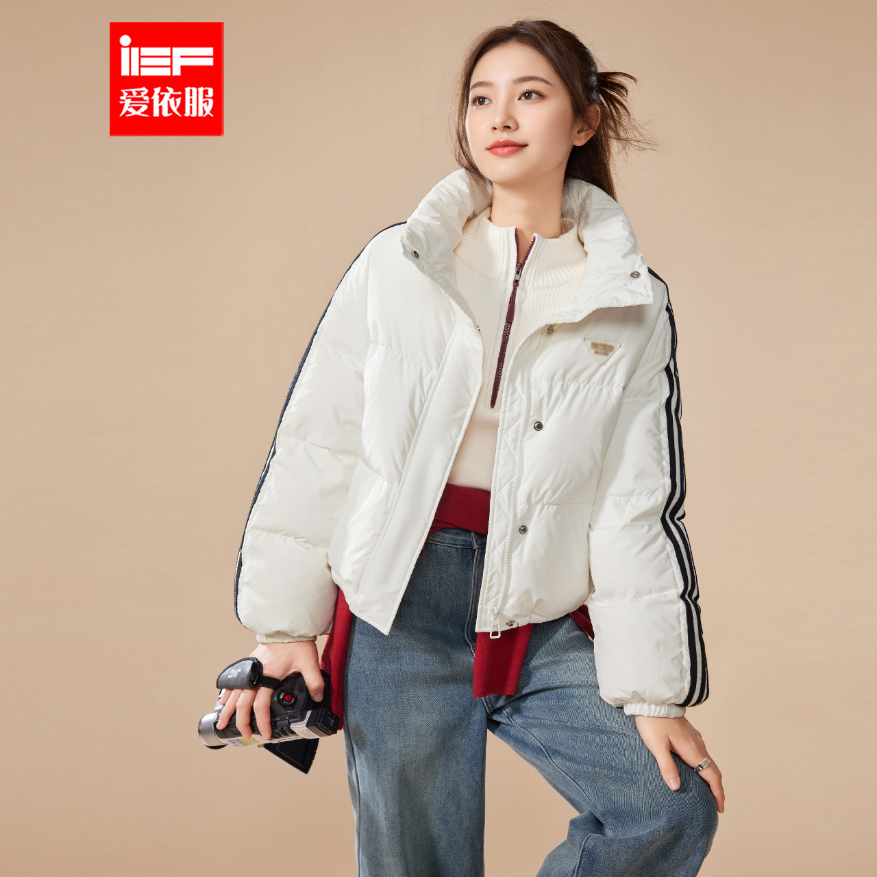 IEF/爱依服2025冬季新款美式时尚小众设计感休闲百搭保暖羽绒外套