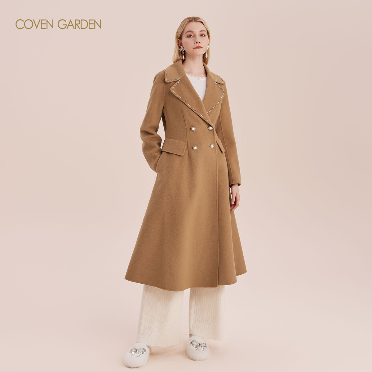 【陈大可专属】哥文花园收腰古典毛呢外套大衣女CTA4342930