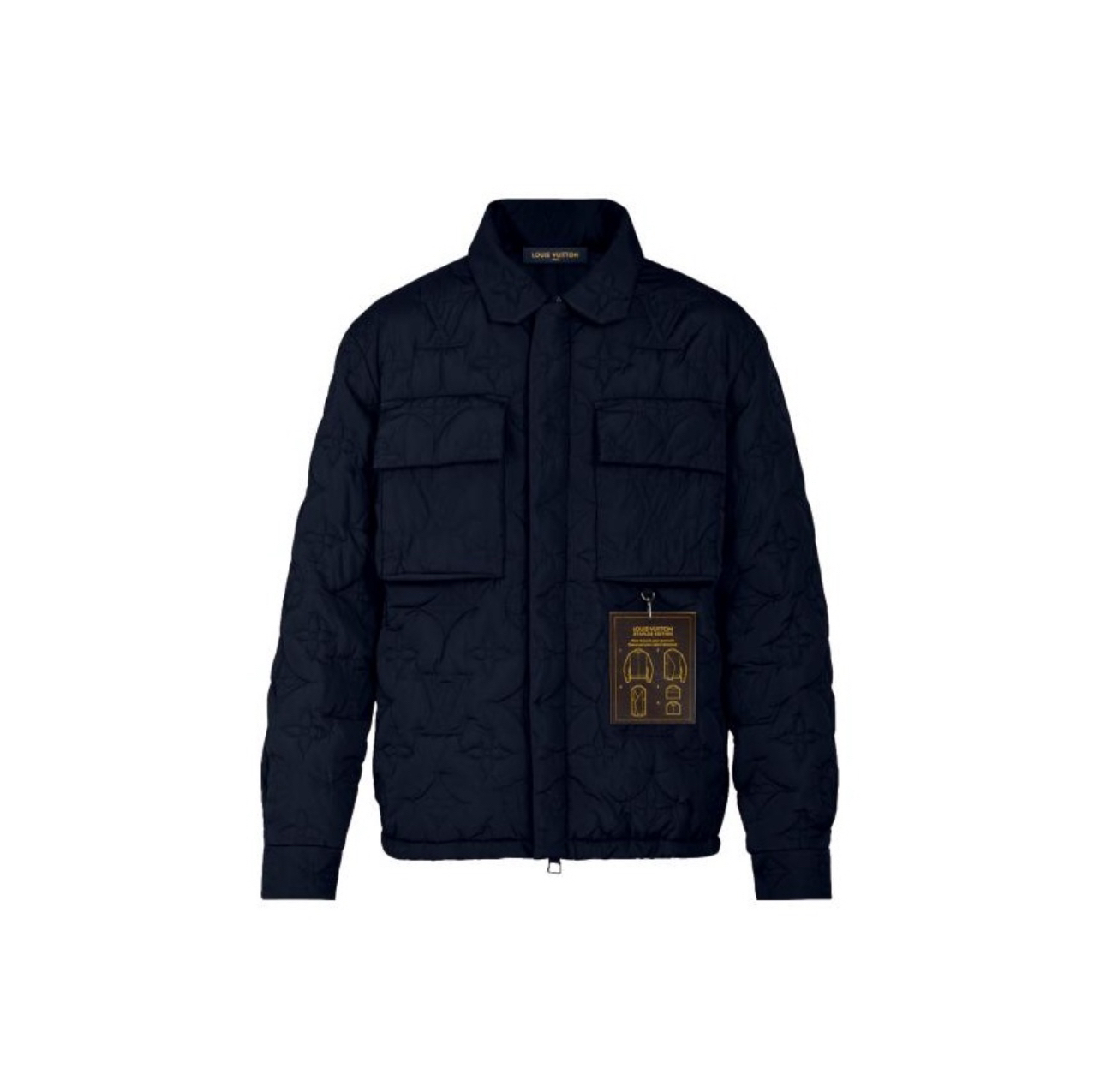 全新未使用 LouisVuitton/路易威登 藏青舒适立领棉服/44码/16888