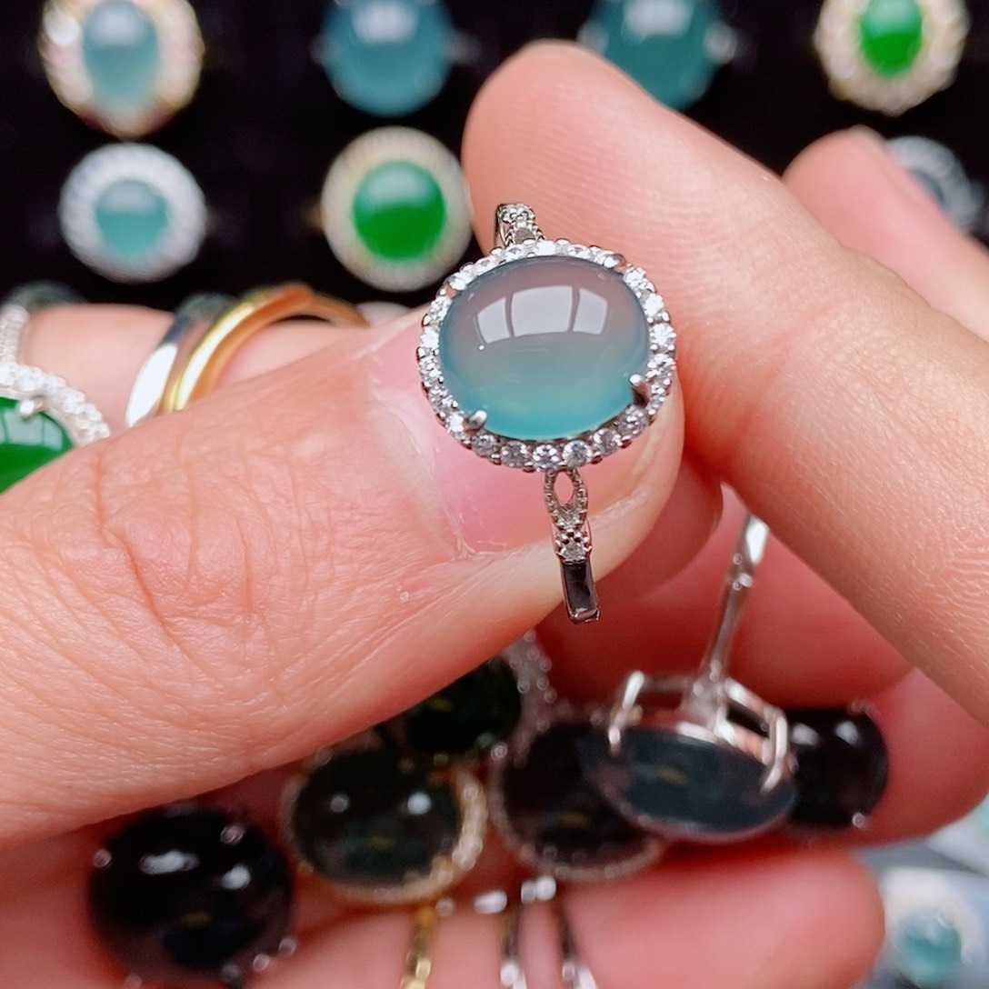 翡翠戒指银S925镶嵌90576248