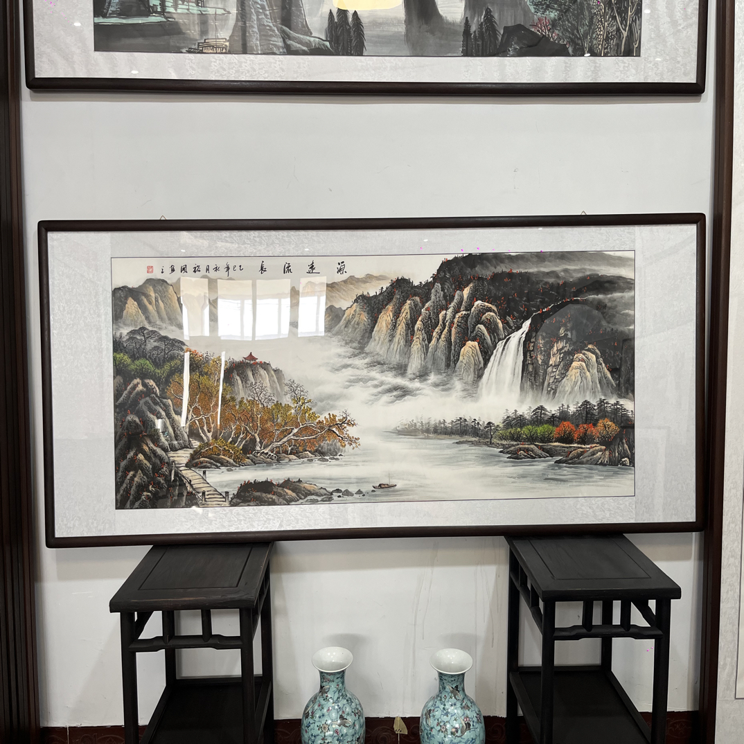 源远流长（225*89）山水画/客厅/沙发背景墙/挂画办公室/茶室/书房