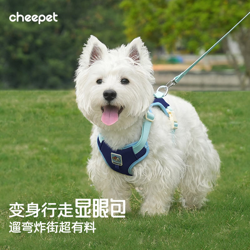 cheepet/趣派狗狗牵引绳小型犬背心式可调节宠物胸背