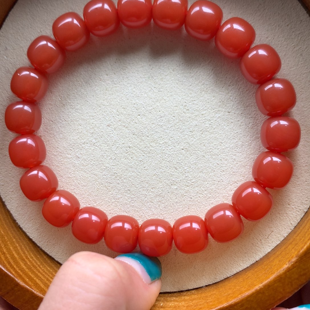 南红玛瑙未镶嵌保山天然原矿南红9mm+手串