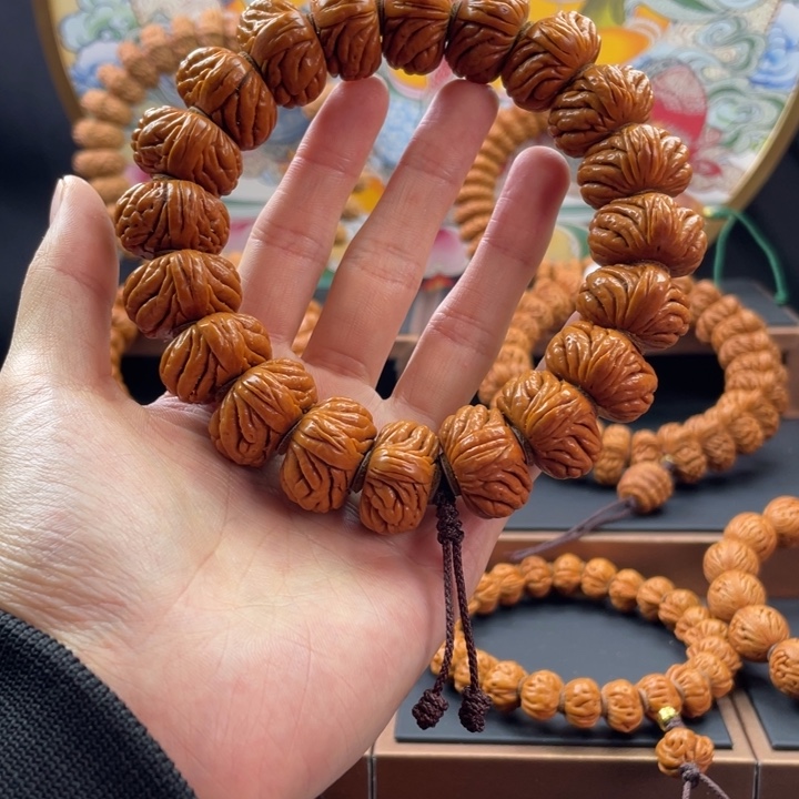 桃核手串龙纹桃核麒麟