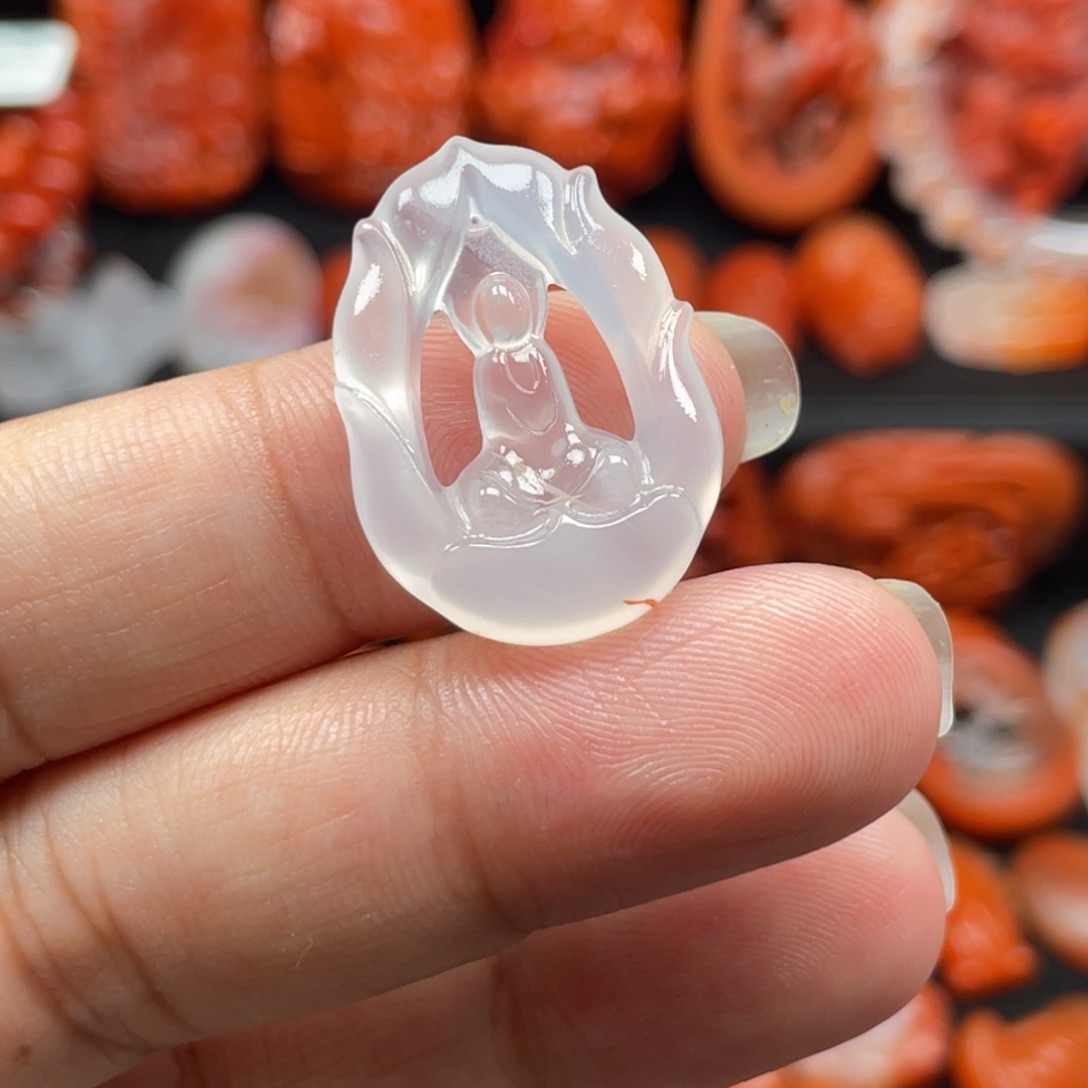 南红玛瑙未镶嵌镂空悟道