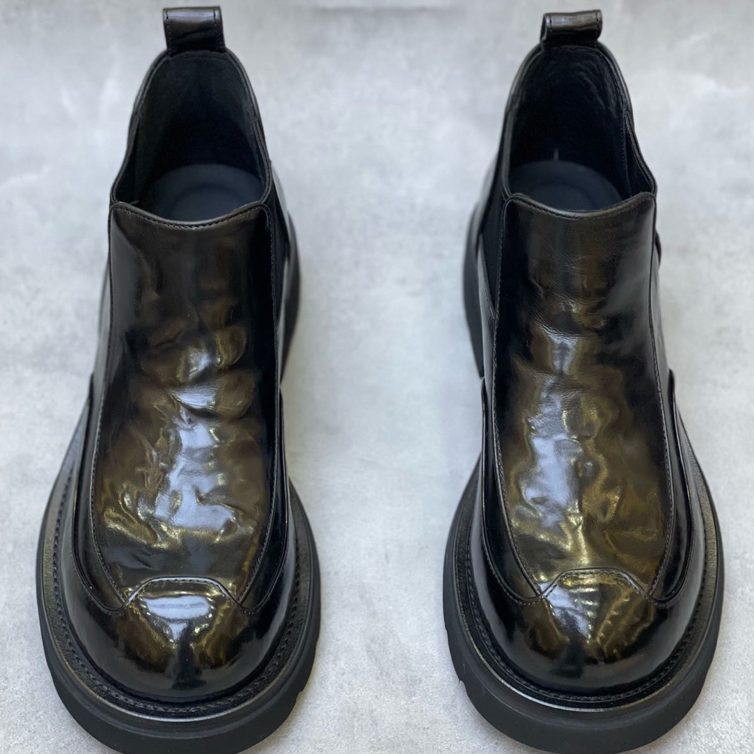 88612-6男鞋男士时尚休闲百搭真皮潮流商务男款黑色高帮