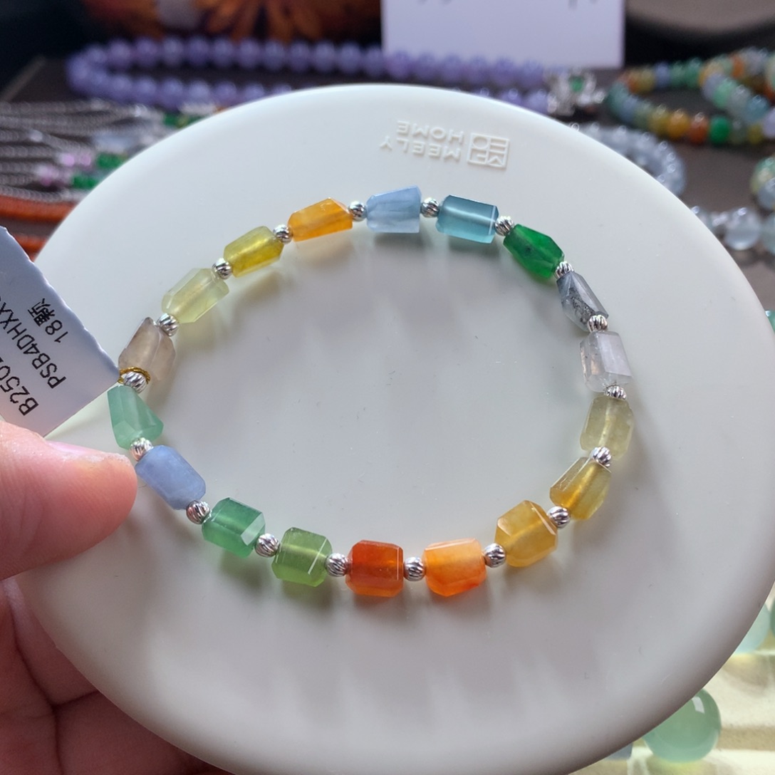 翡翠手链未镶嵌宠粉大漏~ 冰浓彩随行多宝