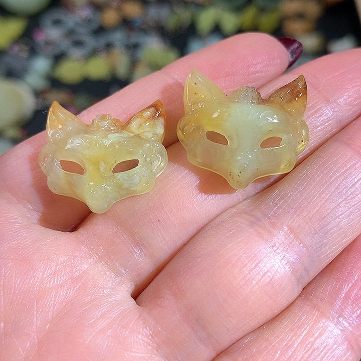 蛇纹石玉耳坠未镶嵌