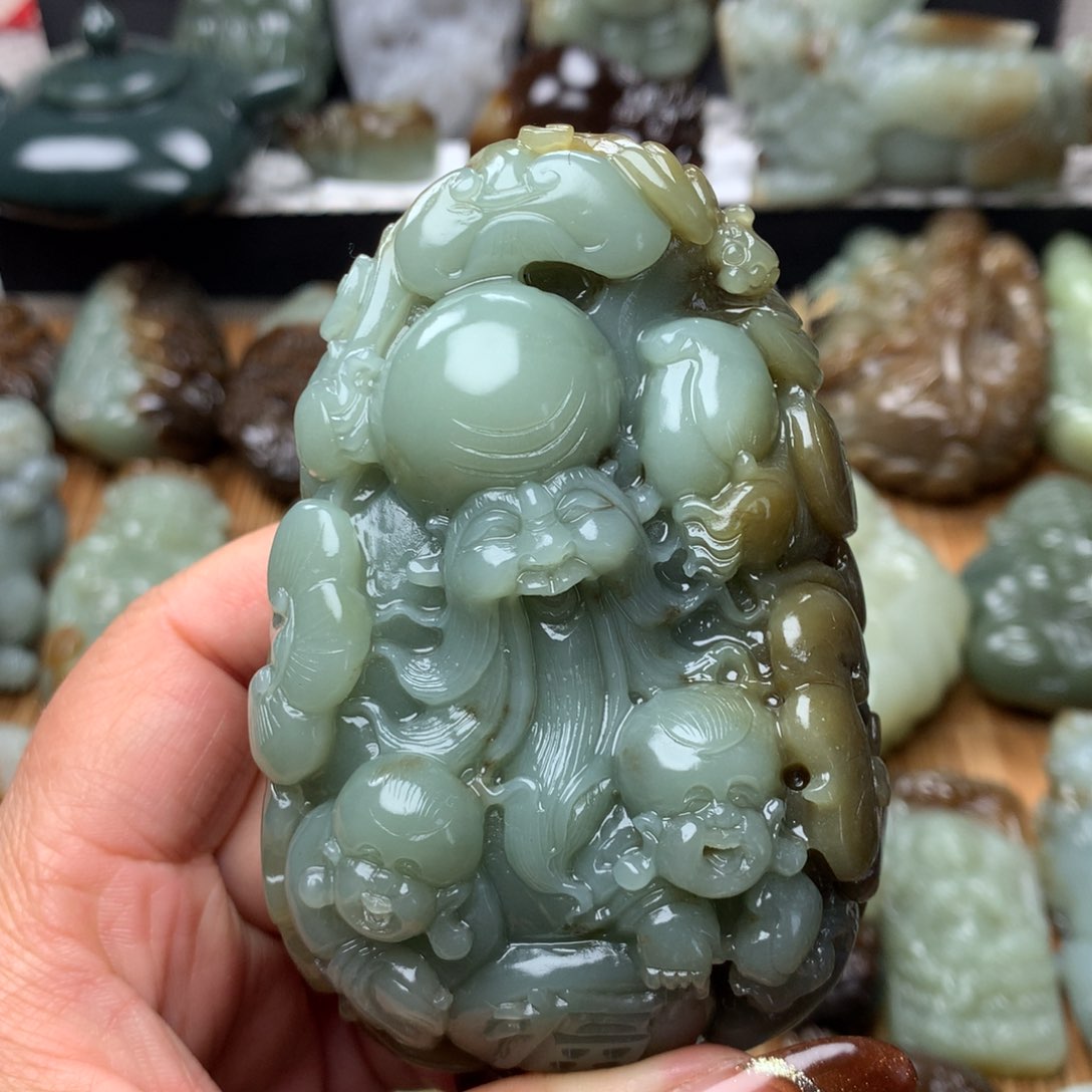 和田玉把件未镶嵌赤*