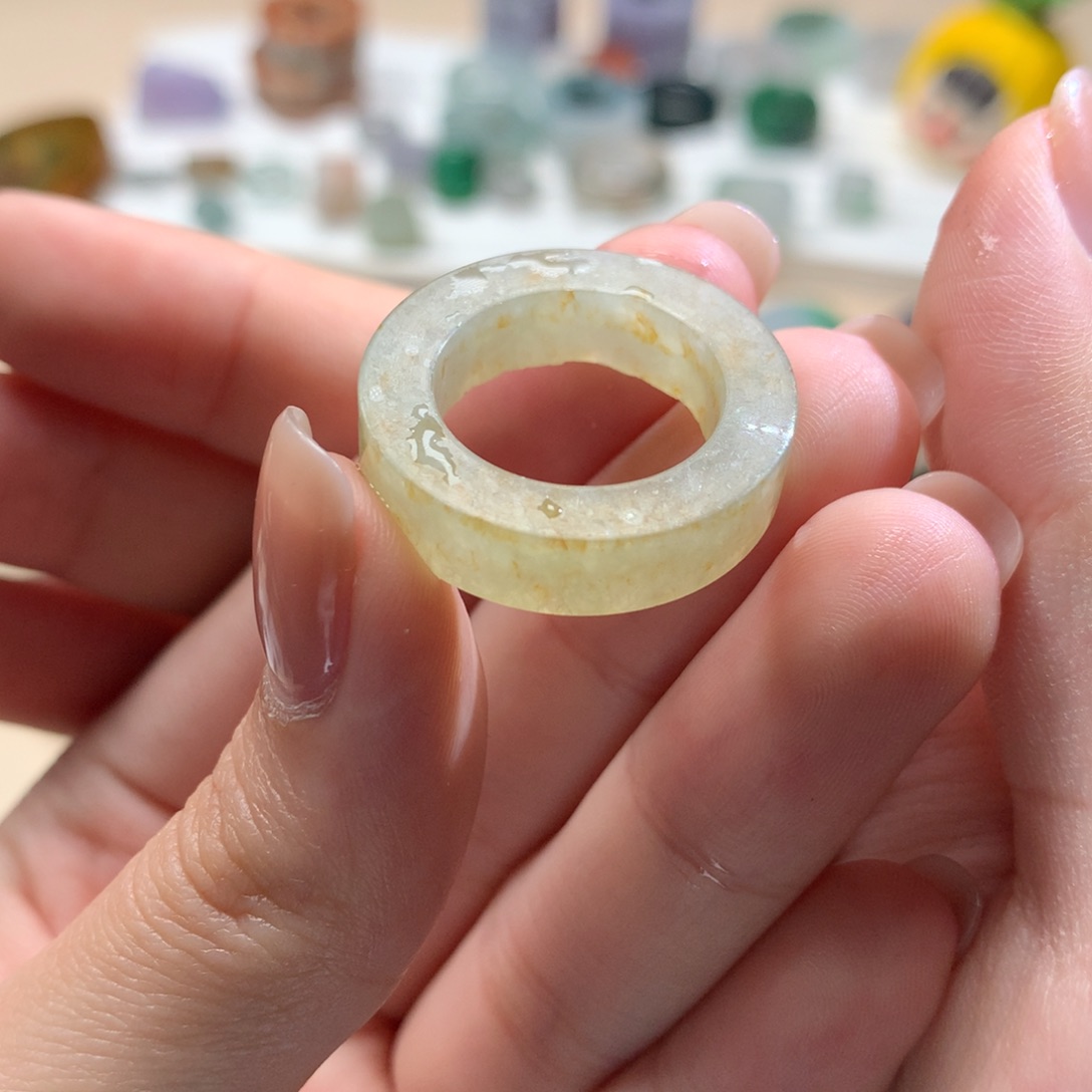 定制翡翠未镶嵌特色洒金 13-16