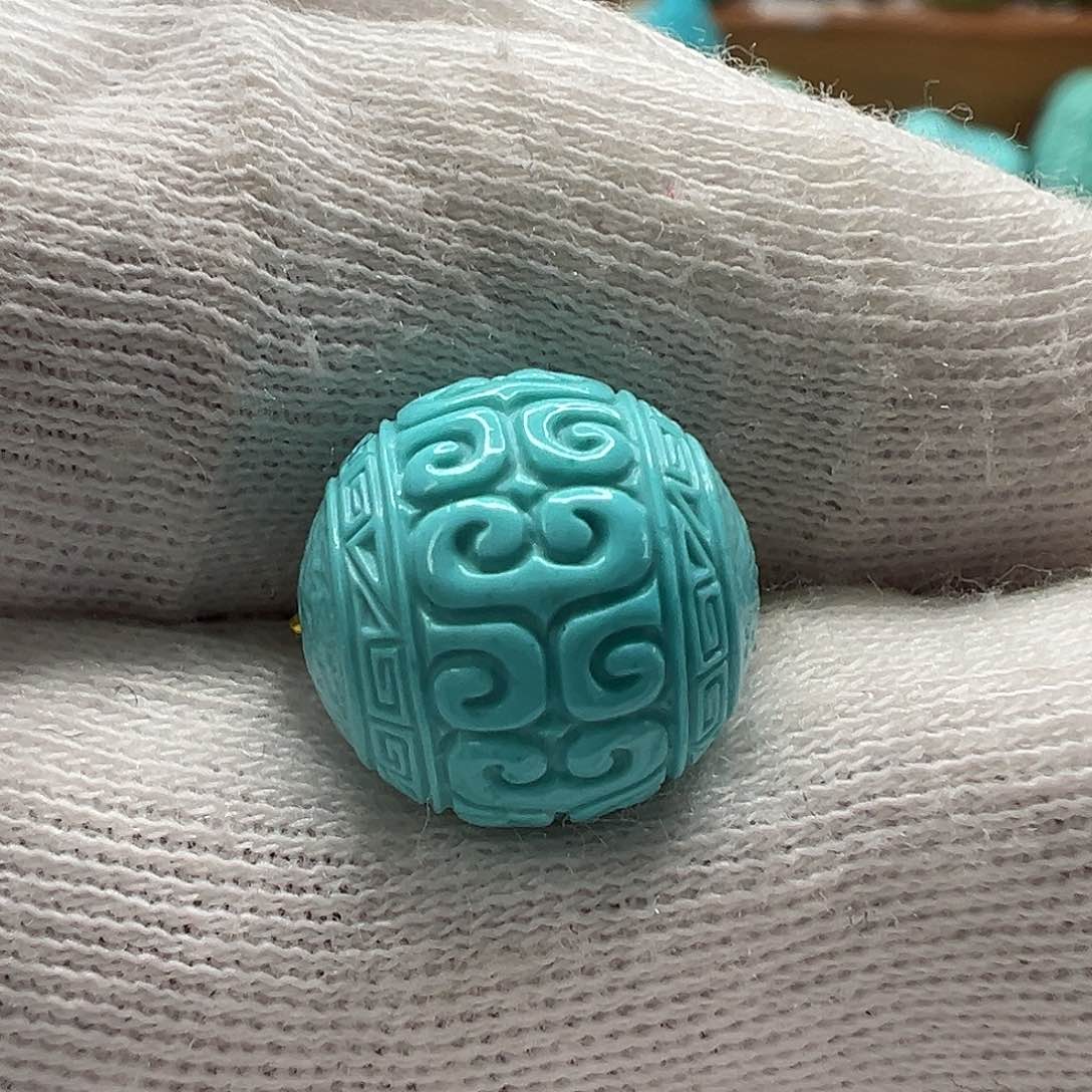 绿松石回纹珠 未镶嵌
