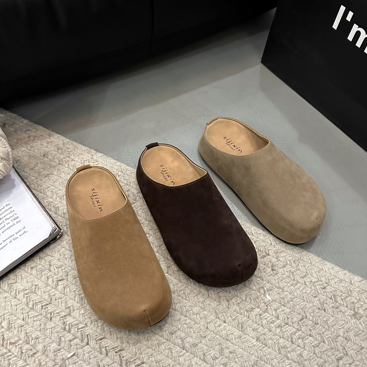 大头厚底勃肯鞋女2025新款内增高休闲时尚软底懒人一脚蹬拖包头鞋