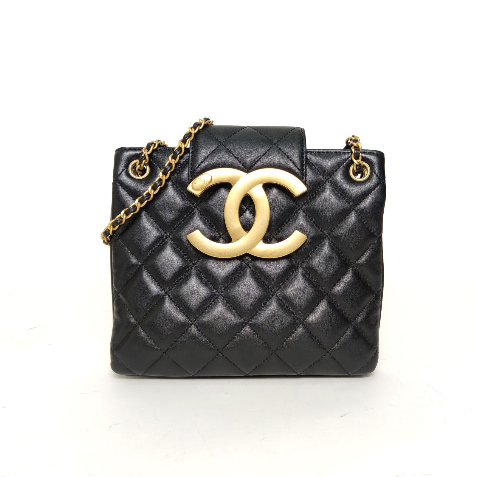 99新 Chanel/香奈儿 小花6枫24C早春度假系列斜挎包 黑色芯片开 