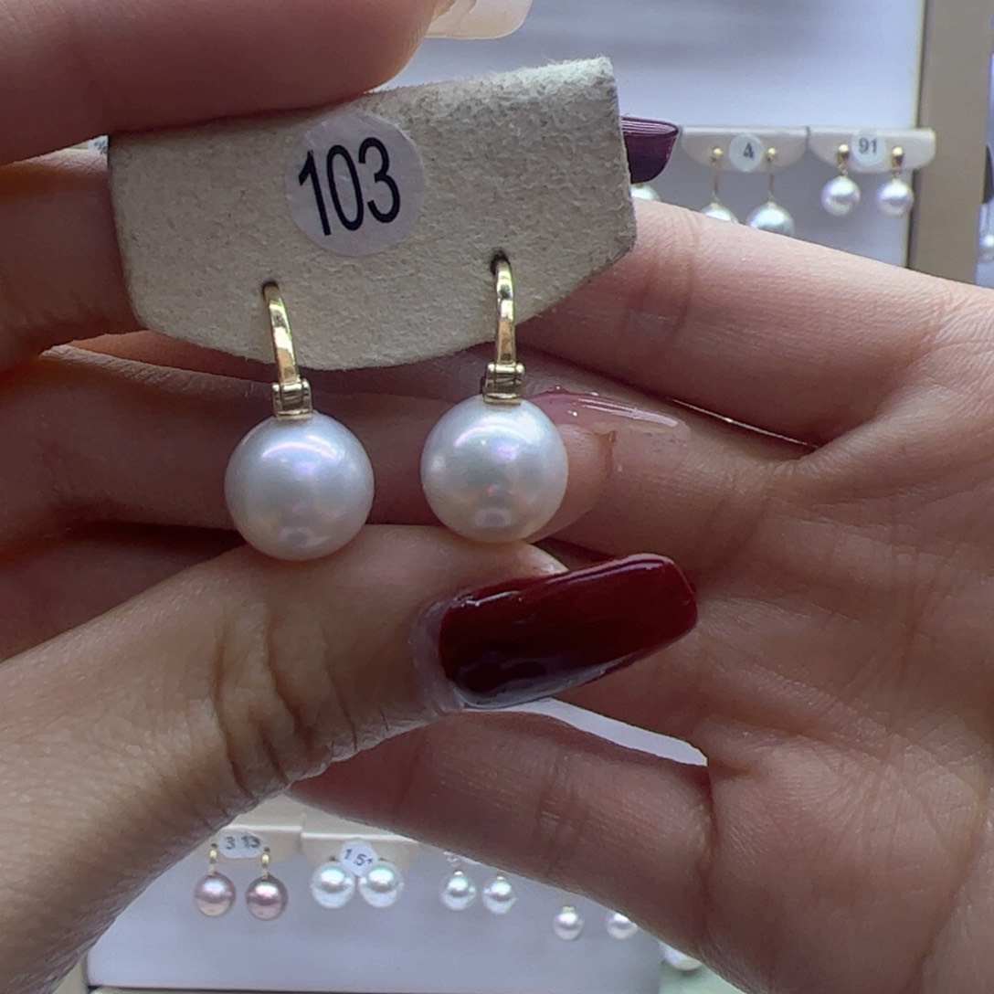 淡水珍珠耳饰银S925镶嵌