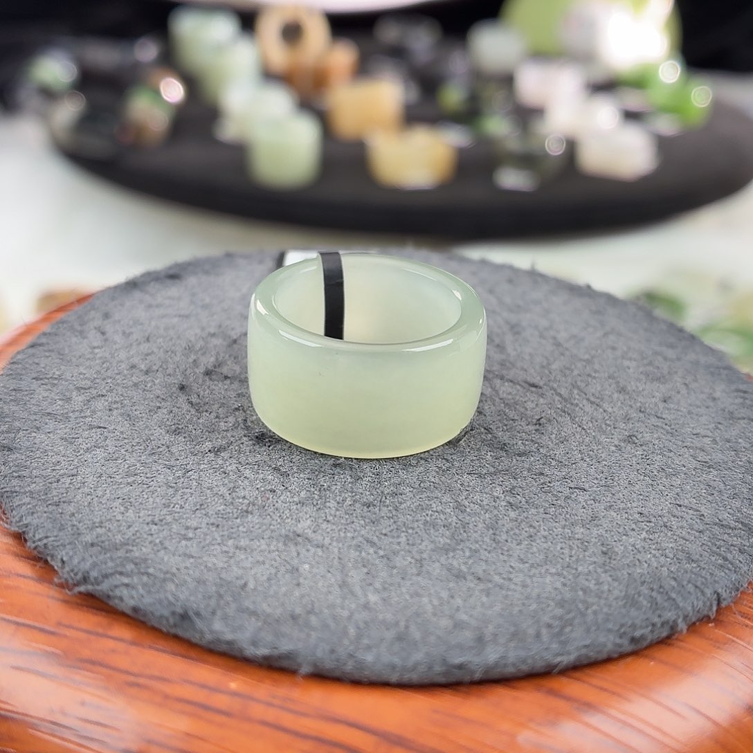 和田玉未镶嵌戒指b23冰晴圆切16.8不退换