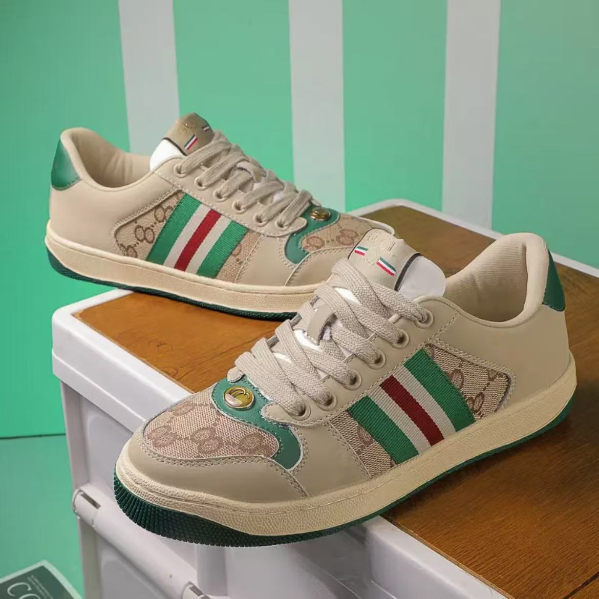 复古耐磨板鞋低帮时尚皮革拼接休闲鞋脏脏鞋