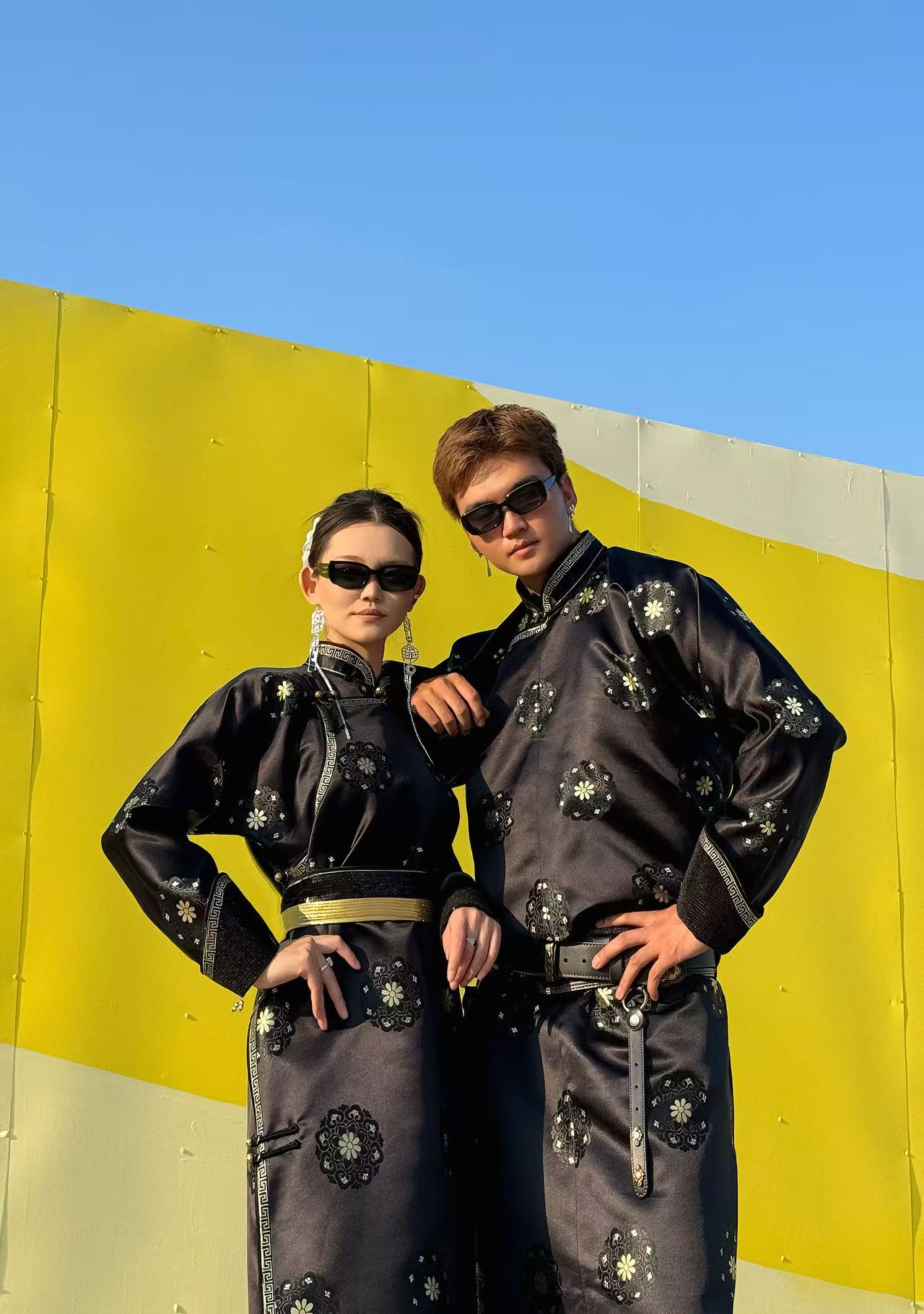 【蓝亚】Q009-民族风情侣袍黑金  蓝亚轻民族风原创设计