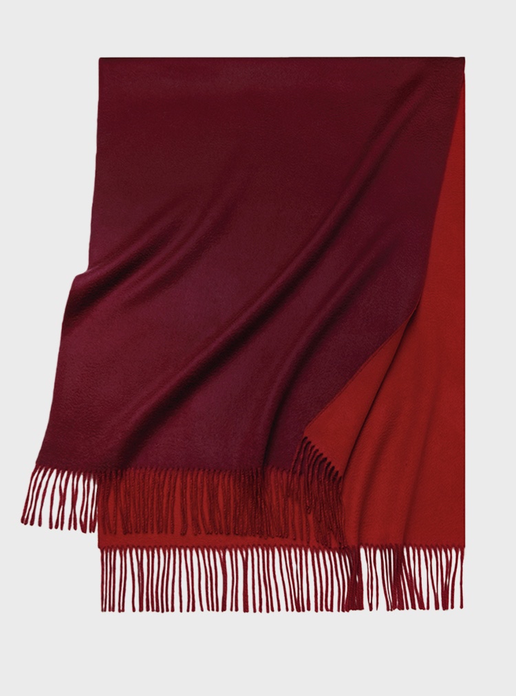 【内蒙古羊绒】冬季465克！双色双面水波纹山羊绒披肩围巾两用加厚！！