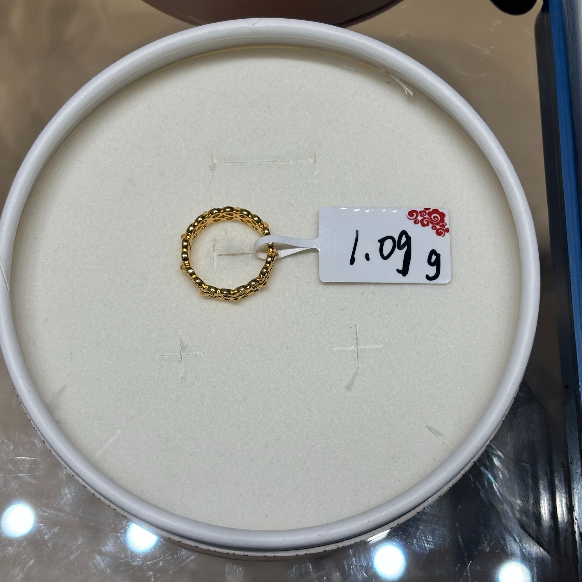 【小馨专享】足金999气质镂空花朵戒指1.09g