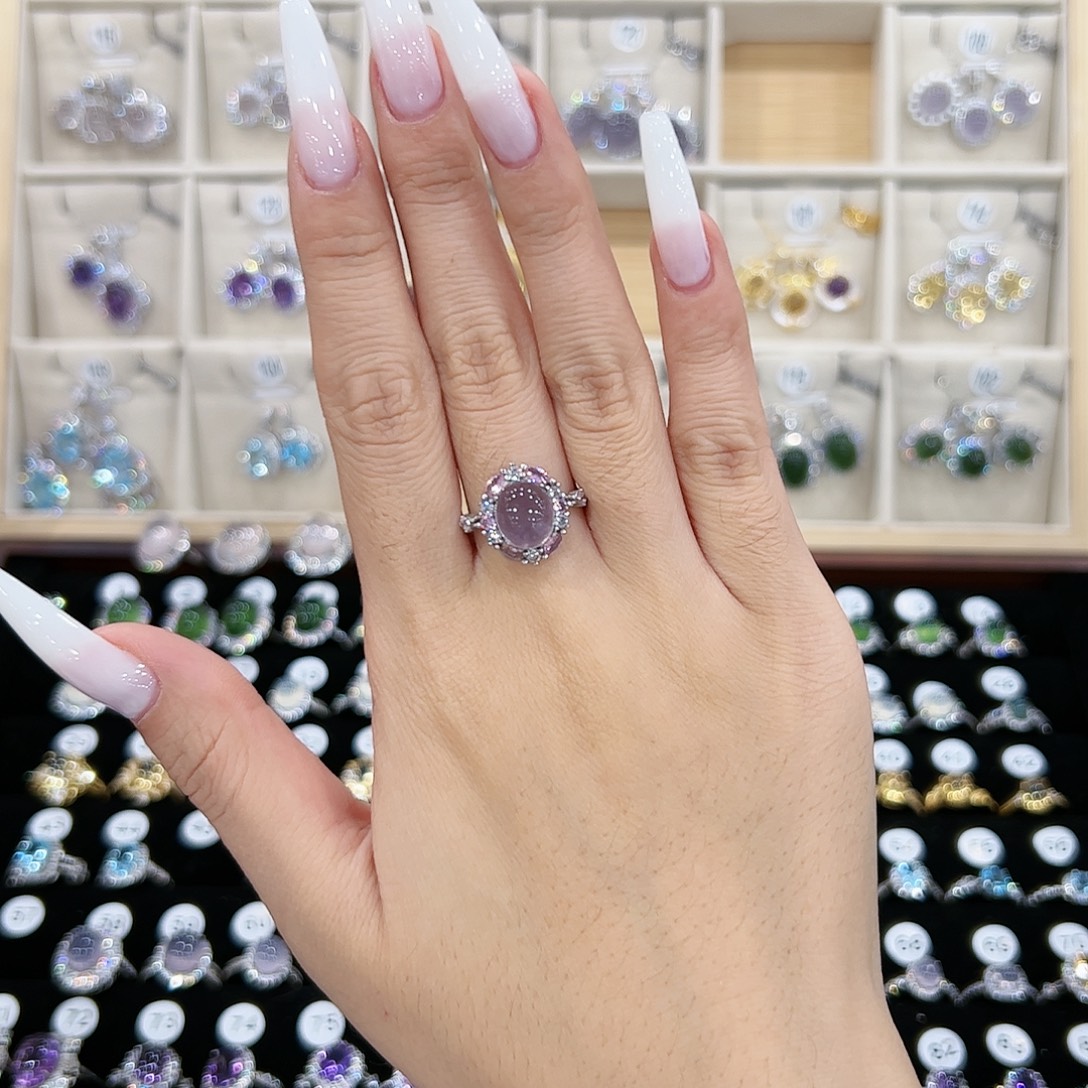 银S925镶嵌萤石戒指