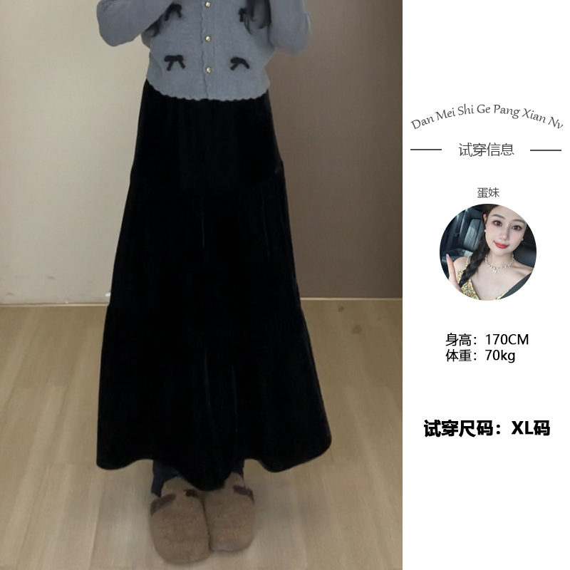 【黑天鹅】A字蛋糕裙三层拼接精致耐看拉长腿部线条半身裙DM23213