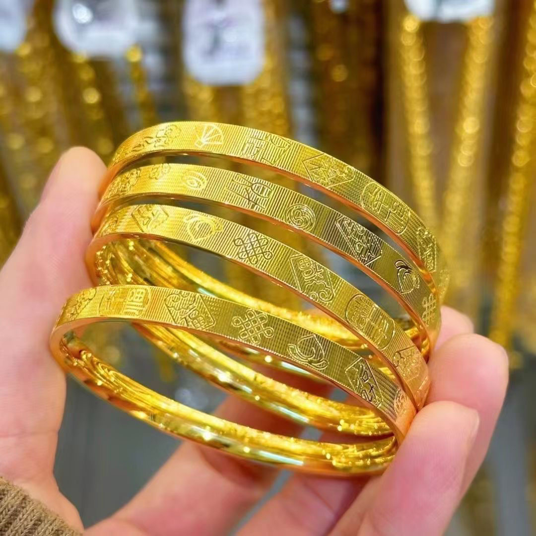 合金手镯 闭口拉丝  《吉言手镯》精工